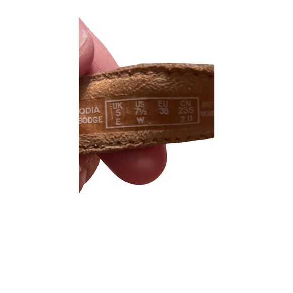 Clarks Womens Tan Olive Green Leather Elleri Plub Wedge Sandal Size 7.5 - Picture 8 of 12